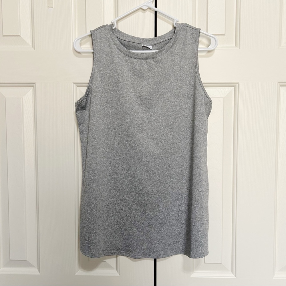 Gray Exercise Tank Top Medium Activewear Running Workout